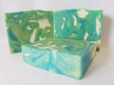 Irish Wave Handmade Soap scented with crisp citrus zest, jasmine, lily, and musk by Fae and Whimsy Soapworks