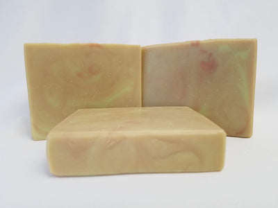 Green Tea Handmade Soap - An absolutely wonderful soap scent - light and clean with the aroma of warm steeping green tea leaves.  Ingredients:  Coconut Oil, Organic Palm Oil (ethically and sustainably sourced), Water, Olive Oil, Rice Bran Oil, Sodium Hydroxide, Meadowfoam Oil, Sweet Almond Oil, Castor Oil, Fragrance, Kaolin Clay, Skin-Safe Colorants